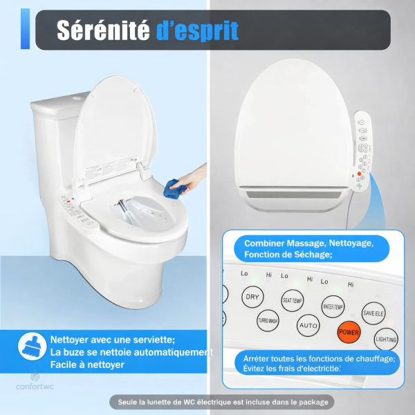 Abattant WC avec jet d'eau réglable