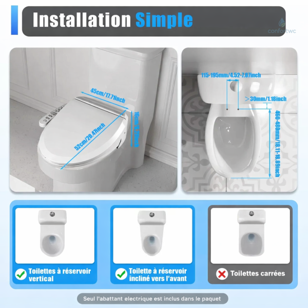 Abattant WC électrique avec chauffage