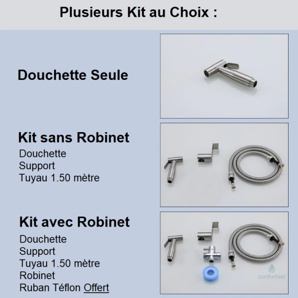 Douchette de toilette avec un bec flexible pour un accès facile
